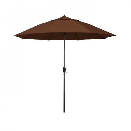CALIFORNIA UMBRELLA 9' Bronze Aluminum Market Patio Umbrella, Sunbrella Teak 194061337202